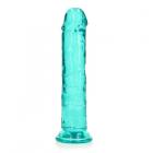 Realrock Crystal Clear Straight 8 In. Dildo Without Balls Turquoise Sex Toy Product
