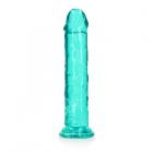 Realrock Crystal Clear Straight 11 In. Dildo Without Balls Turquoise Sex Toy Product