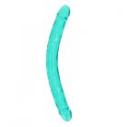 Realrock Crystal Clear Double Dong 18 In. Dual-ended Dildo Turquoise Sex Toy Product