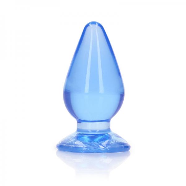 Realrock Crystal Clear 3.5 In. Anal Plug Blue Sex Toy Product