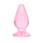Realrock Crystal Clear 4.5 In. Anal Plug Pink Sex Toy Product