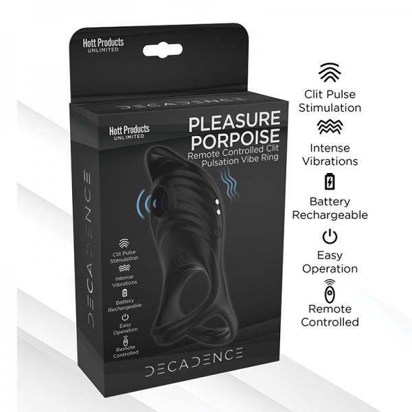 Decadence Pleasure Porpoise Cock Ring/clit Stimulator With Remote Control Sex Toy Product