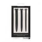 Ouch! Urethral Sounding - Silicone Rugged Nail Plug Set - Black Sex Toy Product