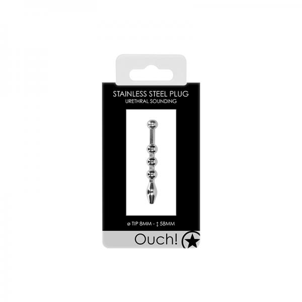 Ouch! Urethral Sounding - Metal Plug - 8 Mm Sex Toy Product