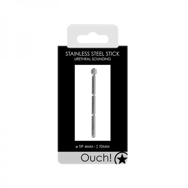 Ouch! Urethral Sounding - Metal Stick - Tiered - 4 Mm Sex Toy Product
