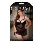 Curve Emily Strappy Chemise With Molded Cups & G-string Black 1x/2x Sex Toy Product