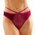 Kalina Velvet Strappy Cut-out Thong With Keyhole Back Magenta S/m Sex Toy Product