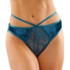 Kalina Velvet Strappy Cut-out Thong With Keyhole Back Teal S/m Sex Toy Product