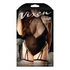 Vixen Text Me Back High-neck Gartered Teddy Black Queen Sex Toy Product