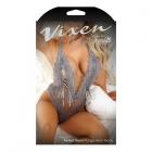 Vixen Perfect Storm Lace Plunge Teddy With Lace-up Detail Gray L/xl Sex Toy Product