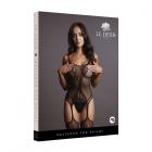 Shots Le Desir Fishnet & Lace Gartered Bodystocking Black O/s Sex Toy Product