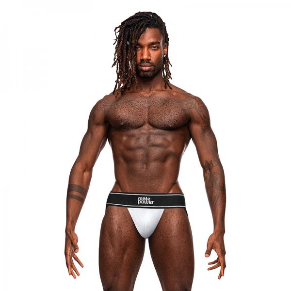 Male Power Modal Rib Jock White S/m Sex Toy Product
