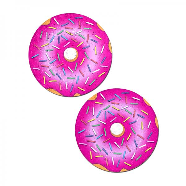 Pastease Donut: Donut With Pink Frosting And Rainbow Sprinkles Nipple Pasties Sex Toy Product