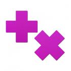 Pastease Plus X: Neon Purple Cross Nipple Pasties Sex Toy Product
