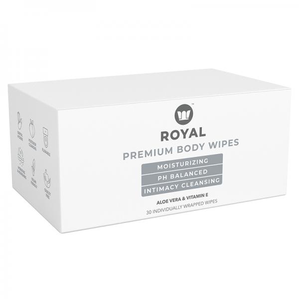 Royal Condom Intimacy Cleansing Wipes Box 30 Count Sex Toy Product