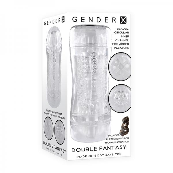 Gender X Double Fantasy Dual-entry Stroker Clear Sex Toy Product