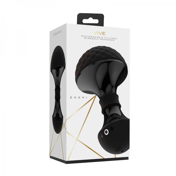 Vive Enoki Rechargeable Bendable Silicone Massager Black Sex Toy Product