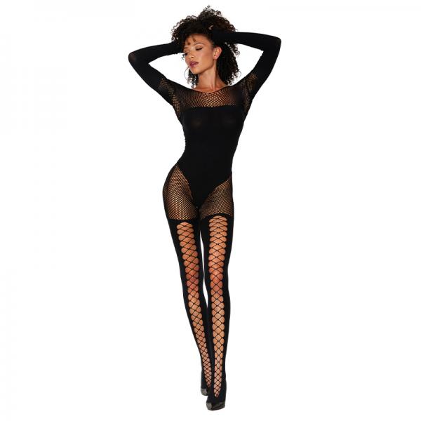 Dreamgirl Fishnet Teddy Bodystocking Black O/s Sex Toy Product