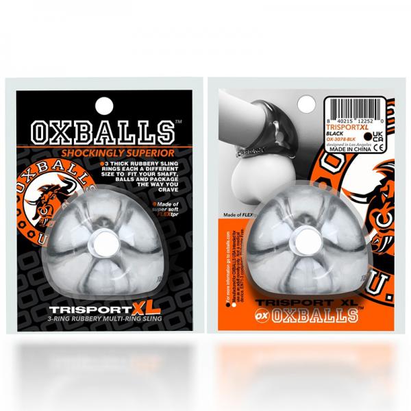 Oxballs Tri-sport Xl Thicker 3-ring Sling Clear Sex Toy Product