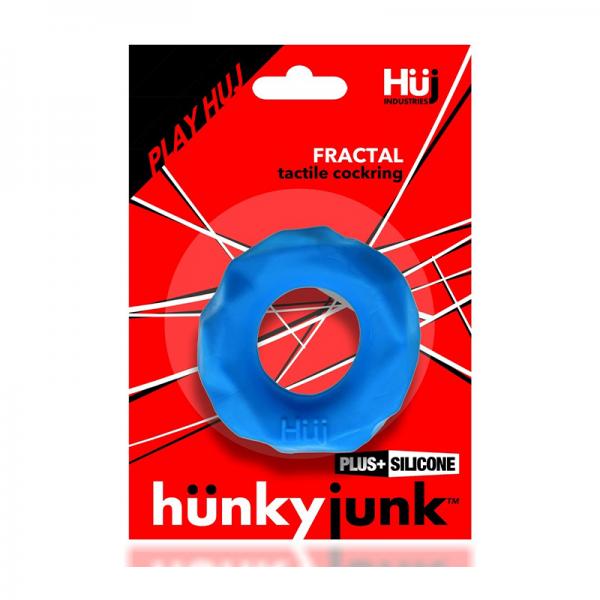 Hunkyjunk Fractal Tactile Cockring Teal Ice Sex Toy Product
