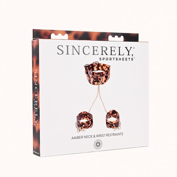 Sincerely, Sportsheets Amber Collection Adjustable Neck And Wrist Restraint Tortoiseshell Sex Toy Product