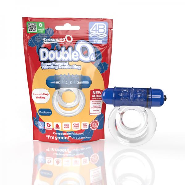 Screaming O 4b Doubleo 6 Vibrating Double Cockring Blueberry Sex Toy Product