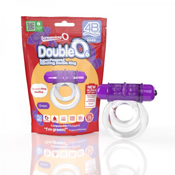 Screaming O 4b Doubleo 6 Vibrating Double Cockring Grape Sex Toy Product