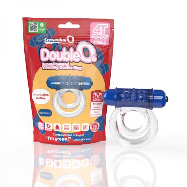 Screaming O 4t Doubleo 6 Vibrating Double Cockring Blueberry Sex Toy Product