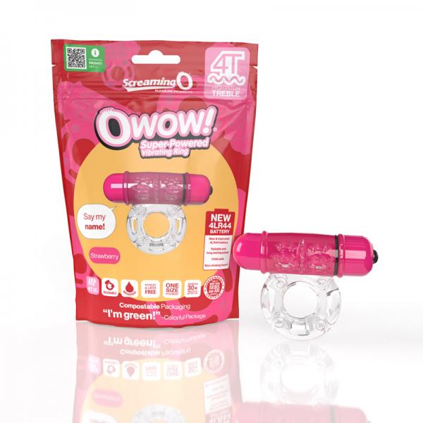 Screaming O 4t Owow Vibrating Cockring Strawberry Sex Toy Product
