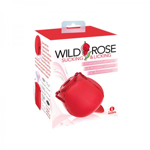 Wild Rose And Tongue Sucking And Licking Vibrator Red Sex Toy Product