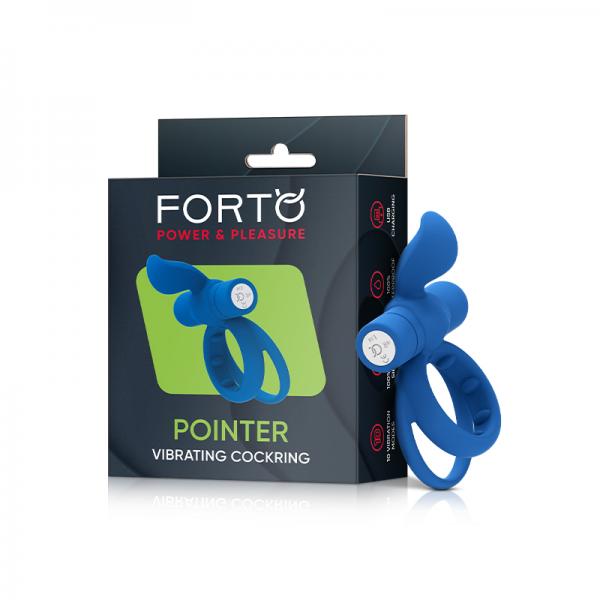 Forto Pointer Vibrating Cockring Blue Sex Toy Product