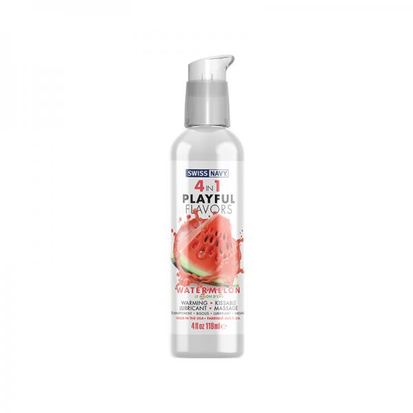 Swiss Navy 4 In 1 Playful Flavors Watermelon 4 Oz. Sex Toy Product