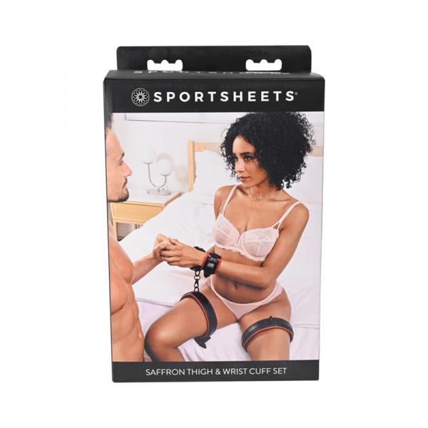 Sportsheets Saffron Adjustable Thigh & Wrist Cuff Set Sex Toy Product