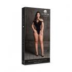 Shots Le Desir Shade Leda Xiii Bodysuit With Crossed Neckline & Off-shoulder Straps Black Queen Size Sex Toy Product