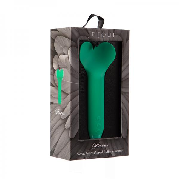Je Joue Amour Rechargeable Silicone Heart Shaped Fluttering Bullet Vibrator Emerald Green Sex Toy Product