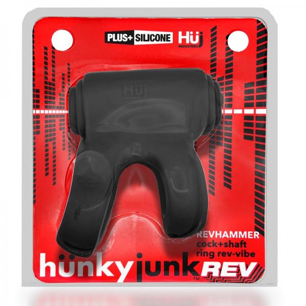 Hunkyjunk Revhammer Cock & Shaft Ring With Bullet Vibrator Tar Ice Sex Toy Product