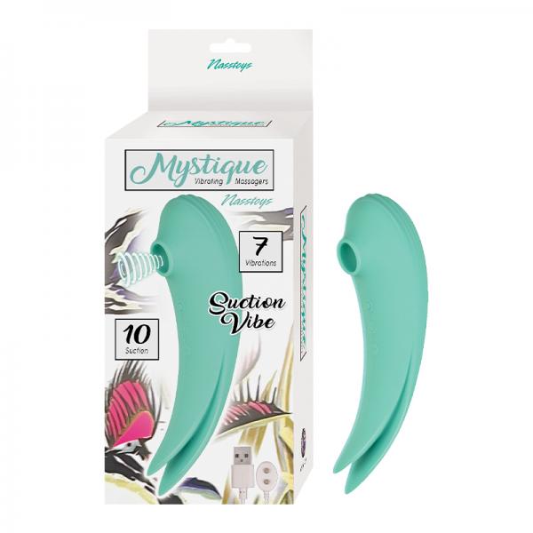 Nasstoys Mystique Suction Vibe Rechargeable Dual Ended Silicone Vibrator Aqua Sex Toy Product