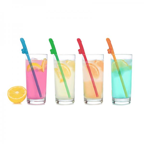 Super Fun Penis Party Straws 8-pack Multicolor Sex Toy Product