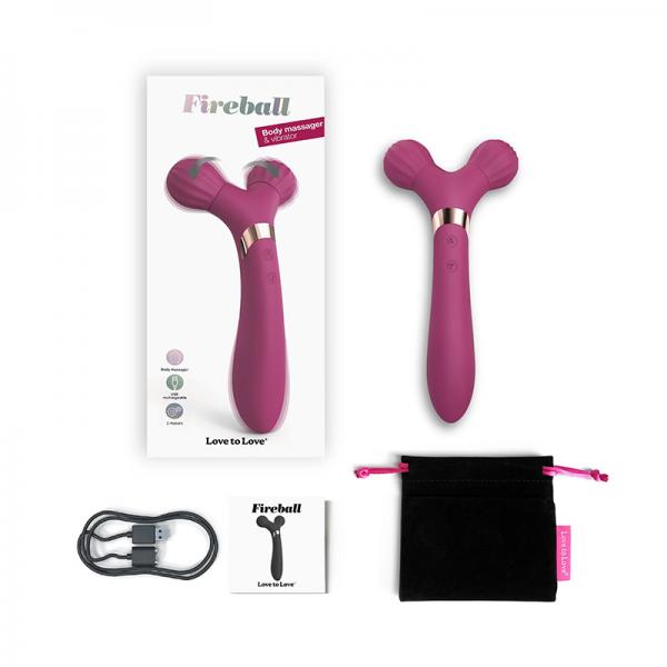 Love To Love Fireball Rechargeable Dual Ended Silicone Body Massager & Vibrator Plum Star Sex Toy Product