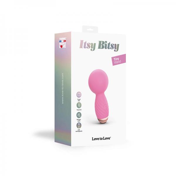 Love To Love Itsy Bitsy Rechargeable Silicone Mini Wand Vibrator Pink Passion Sex Toy Product