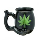 Fashioncraft Matte Black With Embossed Green Leaf Roast & Toast Mug Sex Toy Product