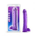 Blush B Yours Plus Hefty N' Hung 14 In. Dildo With Balls & Suction Cup Purple Sex Toy Product