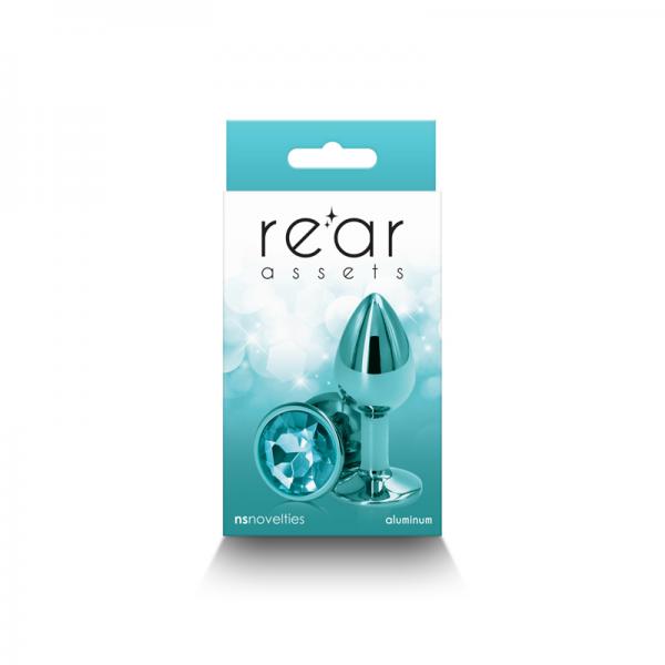 Rear Assets Metal Anal Plug Small Teal Sex Toy Product