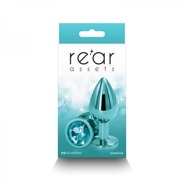 Rear Assets Metal Anal Plug Medium Teal Sex Toy Product