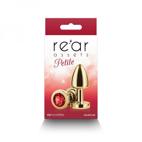 Rear Assets Petite Metal Anal Plug Gold/red Sex Toy Product