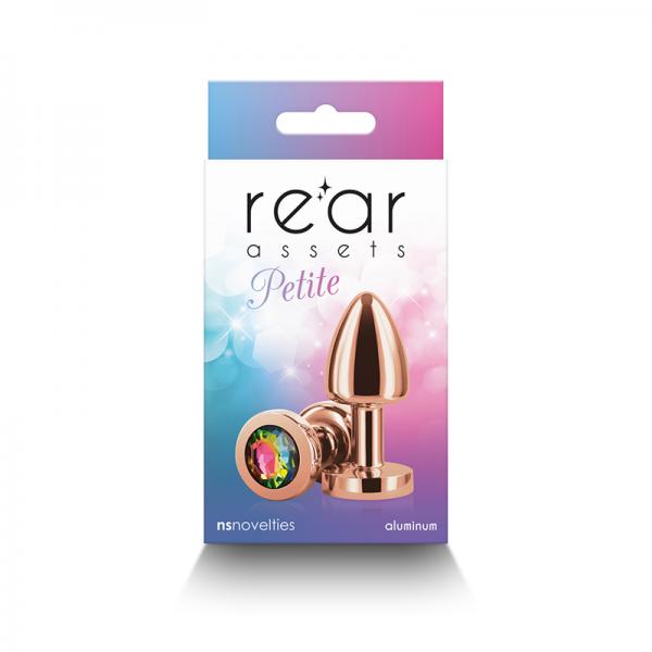 Rear Assets Petite Metal Anal Plug Rose Gold/rainbow Sex Toy Product