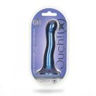 Shots Ouch! Ultra Soft Silicone 7 In. Curvy G-spot Dildo Metallic Blue Sex Toy Product