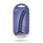 Shots Ouch! Beaded Silicone 6.5 In. G-spot Dildo Metallic Blue Sex Toy Product