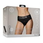 Shots Ouch! Vibrating Strap-on High-cut Brief Black Xs/s Sex Toy Product