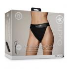 Shots Ouch! Vibrating Strap-on Panty Harness With Open Back Black Xs/s Sex Toy Product